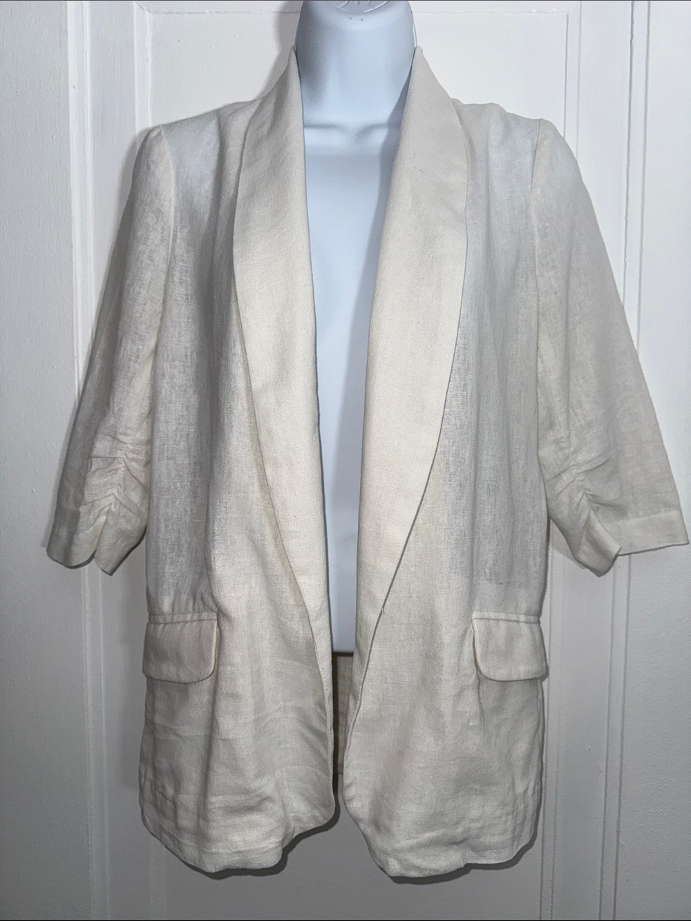 VINTAGE 90’s Necessary Objects Open-Front Linen blend Blazer size XS